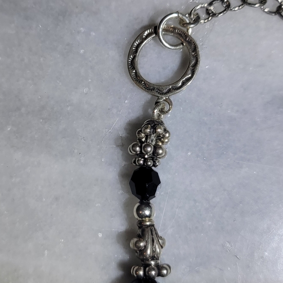 Turquoise Onyx Sterling 925 Necklace 21.25" - Picture 4 of 6